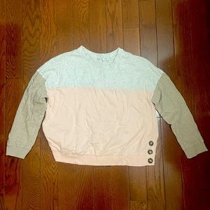 Reitmans Women’s Grey, Pink and Light Brown Crewneck